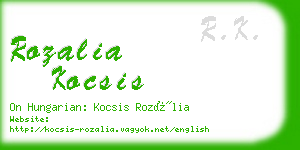 rozalia kocsis business card